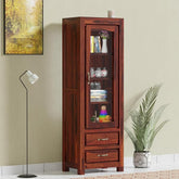 ONIJA  A Beautiful Solid Sheesham Wood Bookshelf/Bookcase |Bookshelf with 2 Drawer & 1 Door Storage | Wooden Bookshelf